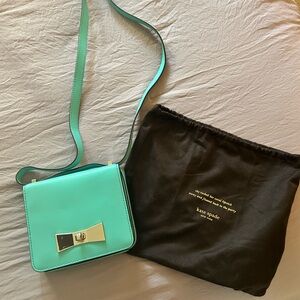 Kate Spade Aqua Crossbody Bag with Bow Accent